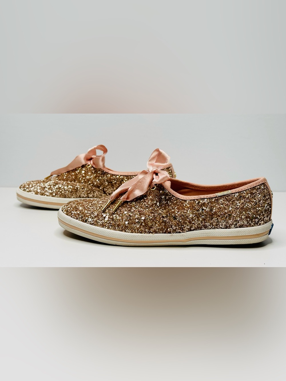 Keds X Kate Spade New York Rose Gold Glitter Sneakers Tennis Shoes - Picture 7 of 16